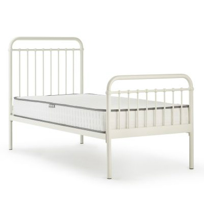 girls white metal bed