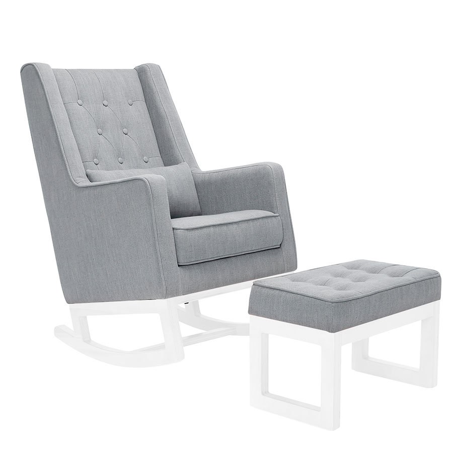 grey and white rocking chair